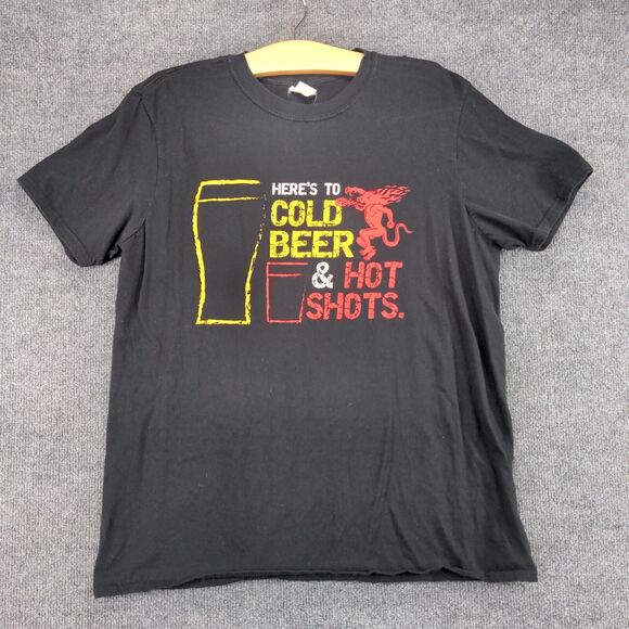 Gildan Men's Fireball Whiskey T-Shirt Black Large Short Sleeve Graphic Logo - Picture 2 of 13